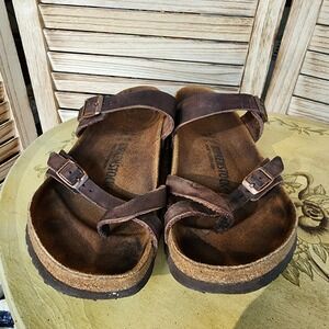 Birkenstock EU 40 US 9 to 9.5 Brown Leather Mayari Sandal Slide Granola Girl